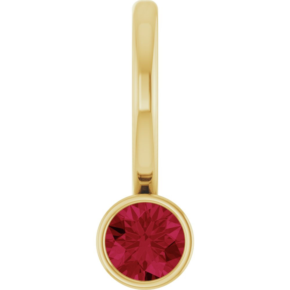 14K Yellow Gold Natural Ruby Charm/Pendant