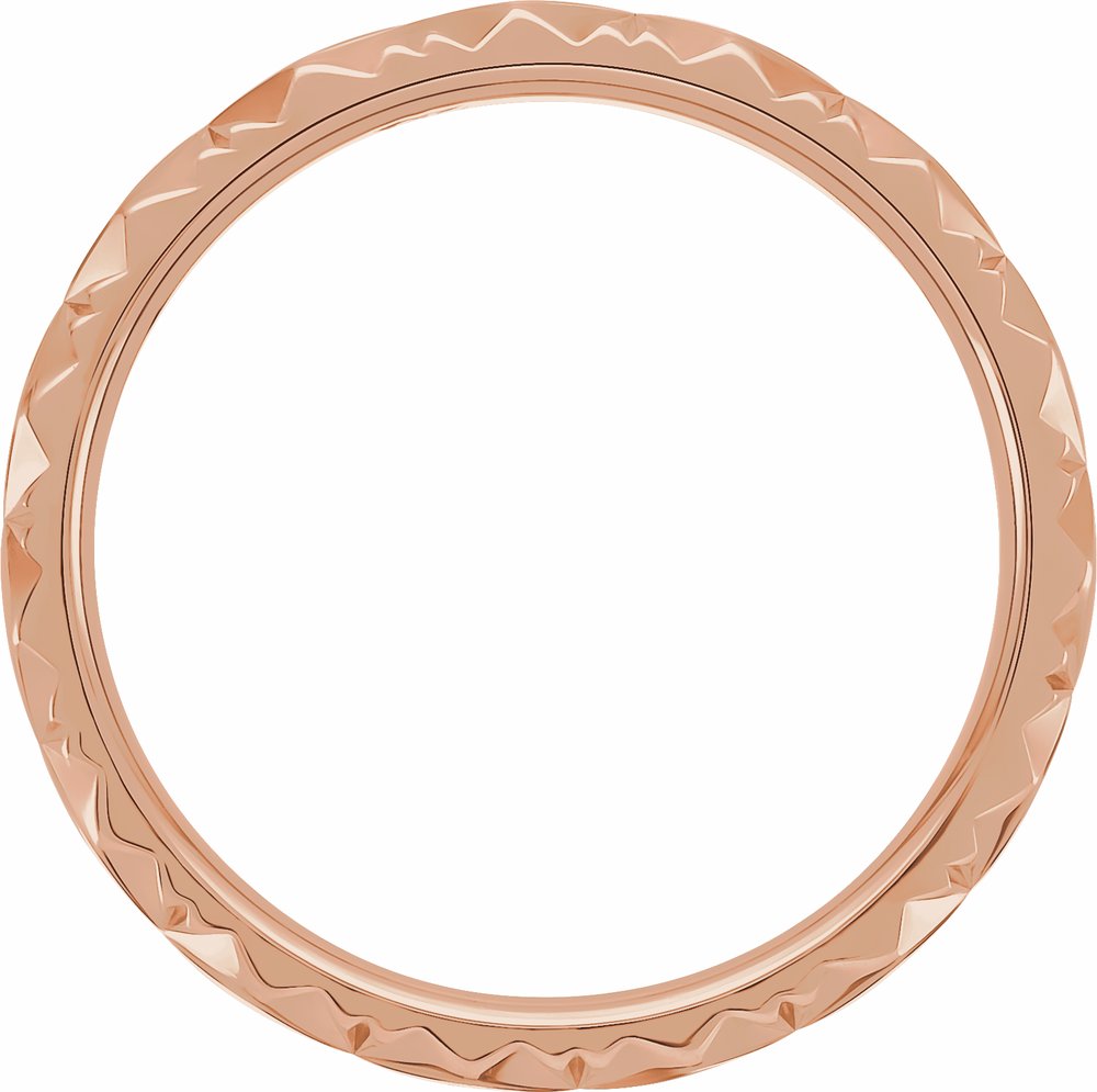 18K Rose Gold 2.5 mm Diamond Faceted Band Size 6