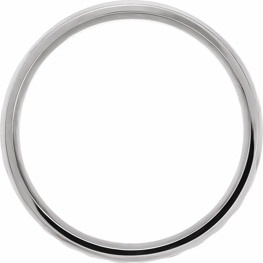 14K White Gold 6 mm Beveled-Edge Rope Comfort-Fit Flat Band