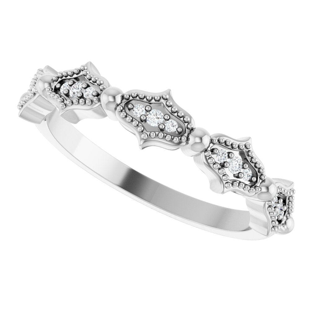 14K White .05 CTW Natural Diamond Anniversary Band