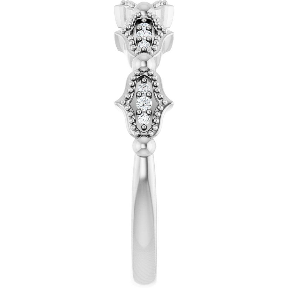 14K White .05 CTW Natural Diamond Anniversary Band