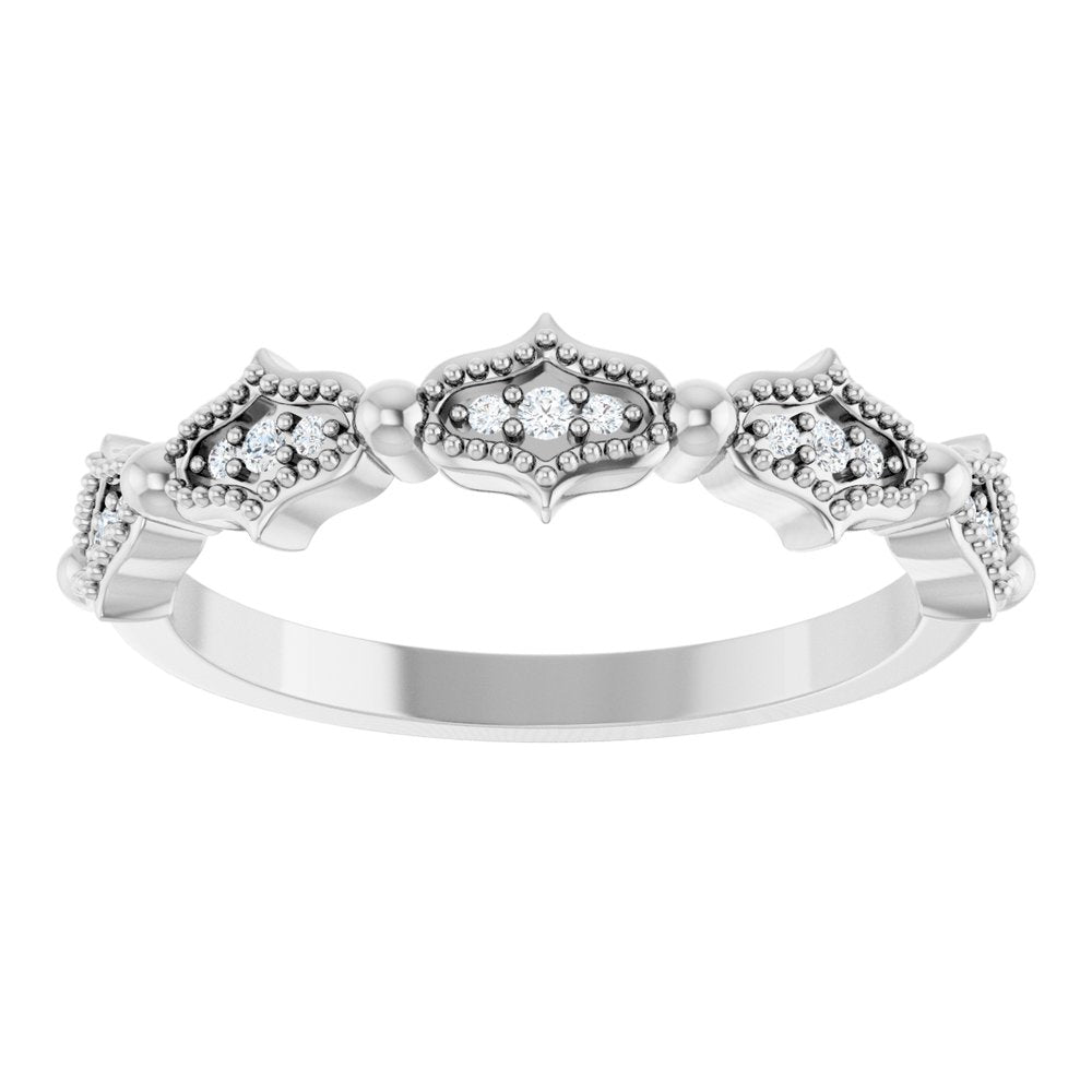 14K White .05 CTW Natural Diamond Anniversary Band