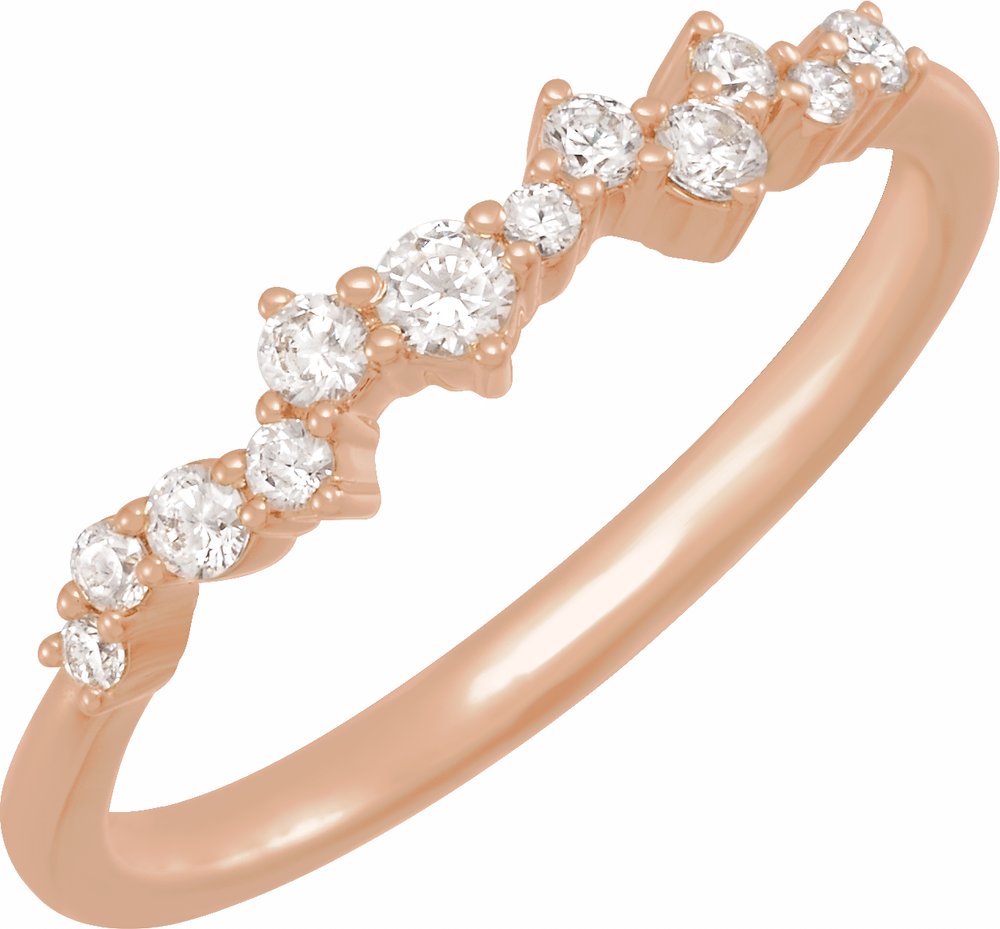 14K Rose Gold 1/4 CTW Lab-Grown Diamond Scattered Stackable Ring