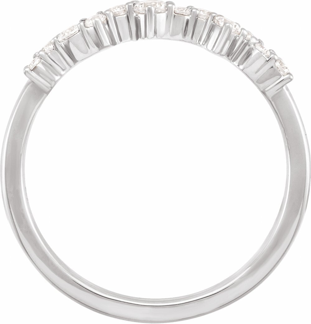 14K White Gold 1/4 CTW Lab-Grown Diamond Scattered Stackable Ring