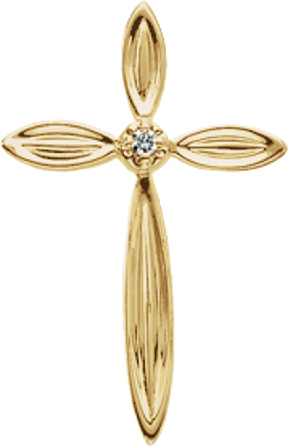 14K Yellow .01 CTW Natural Diamond Cross Pendant