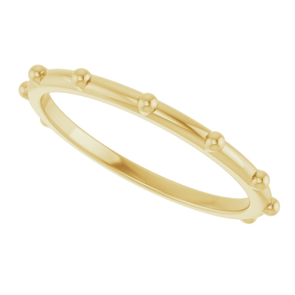 14K Yellow Beaded Station Ring