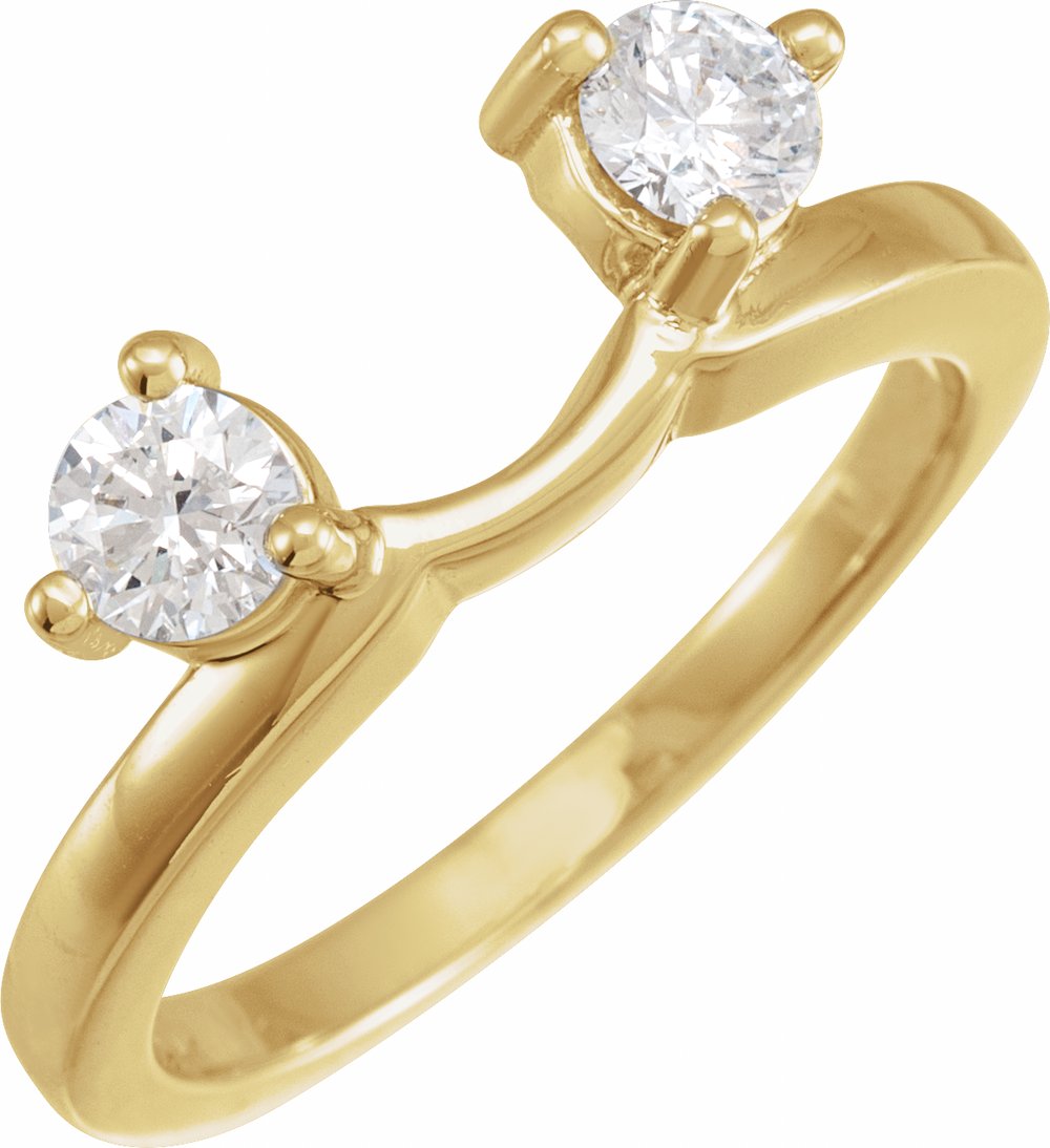 14K Yellow Gold 1/2 CTW Natural Diamond Wrap-Style Ring Enhancer