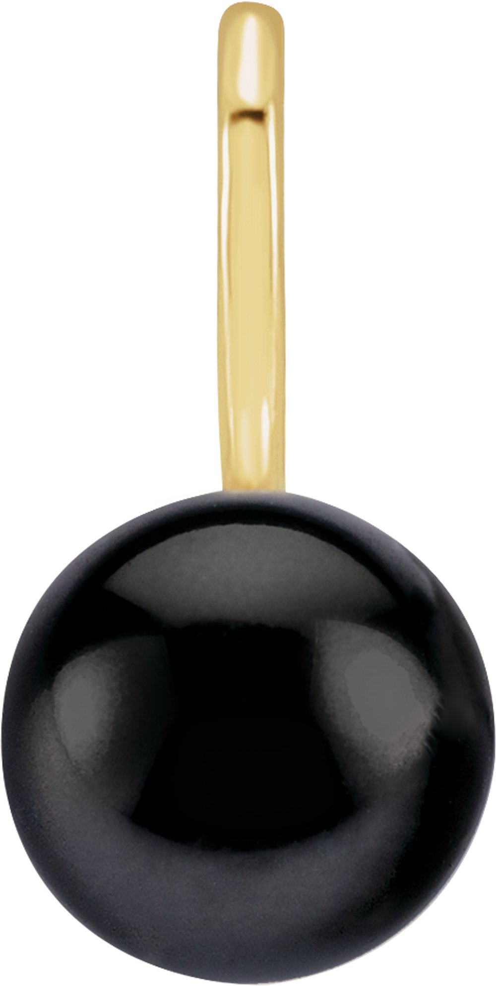 14K Yellow Gold Cultured Black Akoya Pearl Charm/Pendant