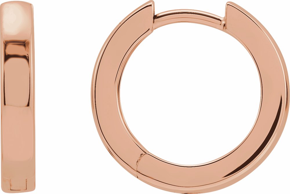 14K Rose Gold Hinged 16 mm Hoop Earrings