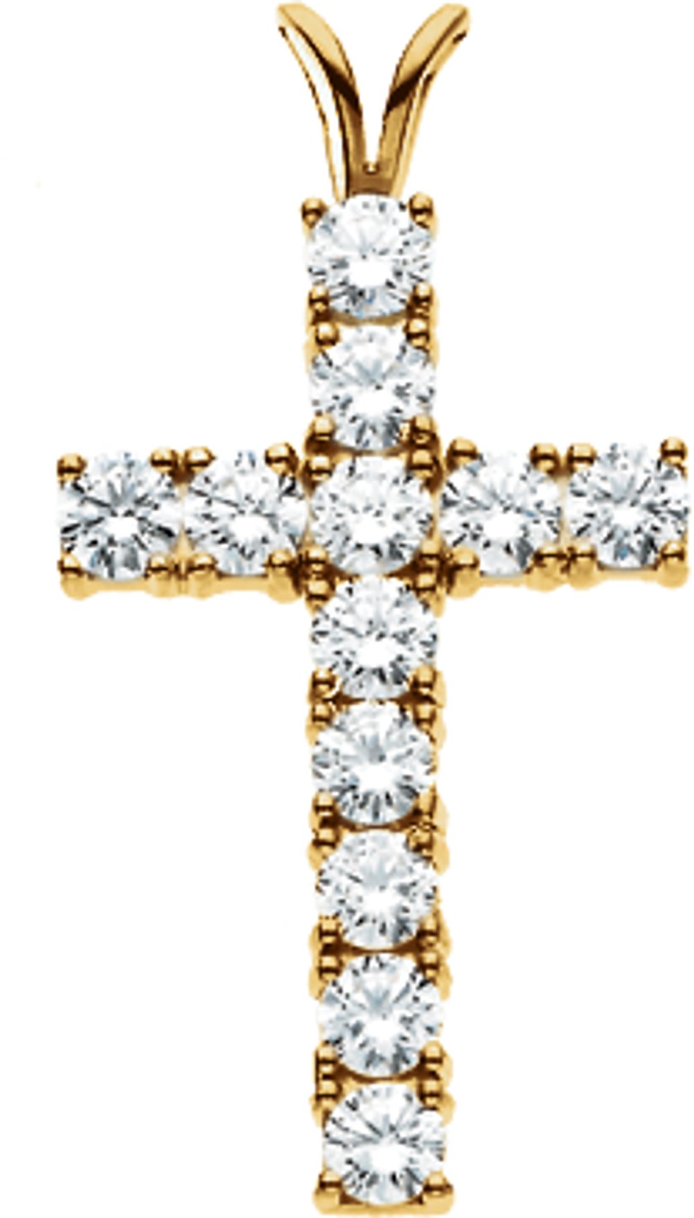 14K Yellow Gold 1 1/4 CTW Lab-Grown Diamond Cross Pendant