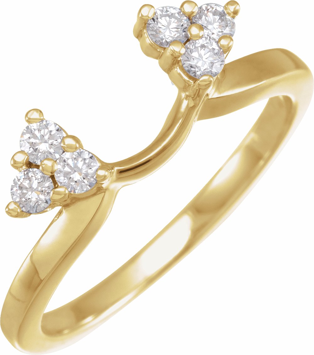 14K Yellow 1/4 CTW Natural Diamond Wrap-Style Enhancer Ring