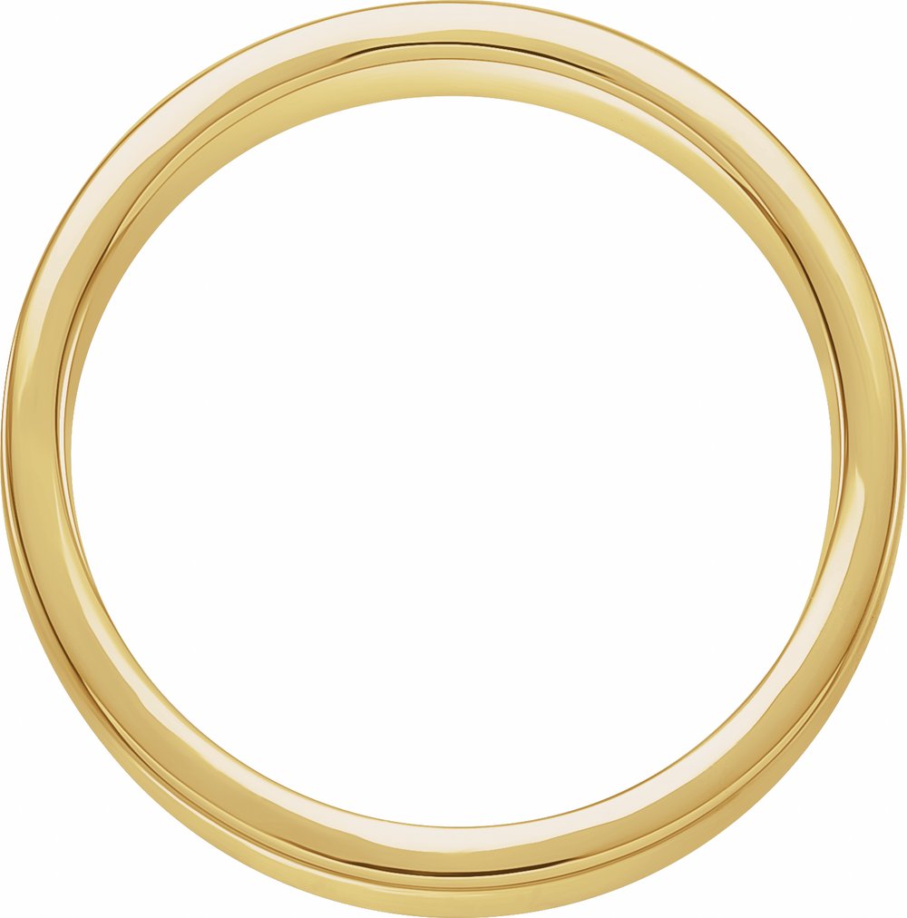 10K Yellow Gold 6 mm Nugget Pattern Inlay Flat Band Size 10