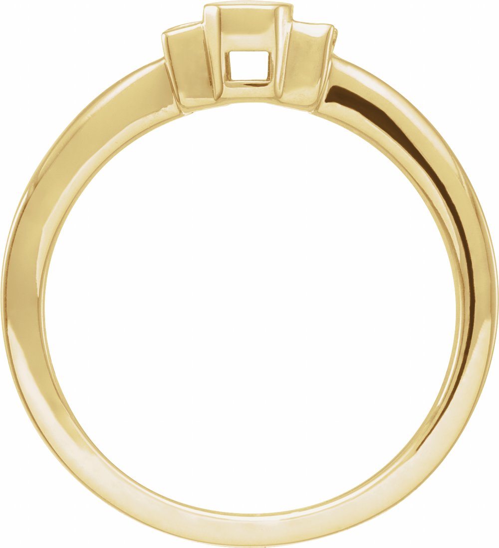 14K Yellow Gold .08 CTW Natural Diamond & White Enamel Ring