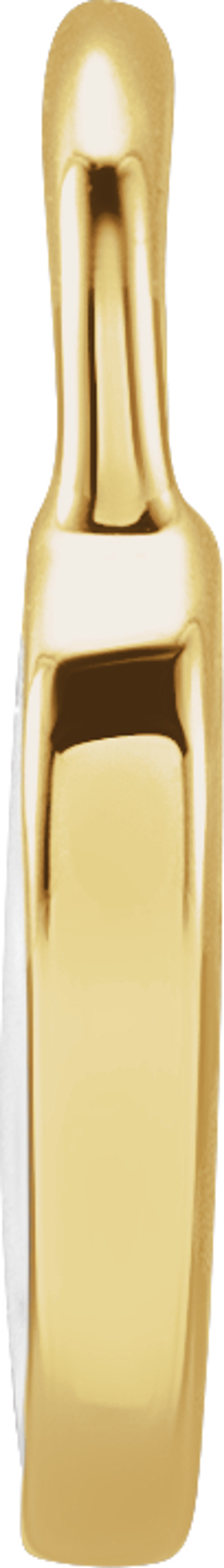 14K Yellow Gold White Enamel Heart Pendant