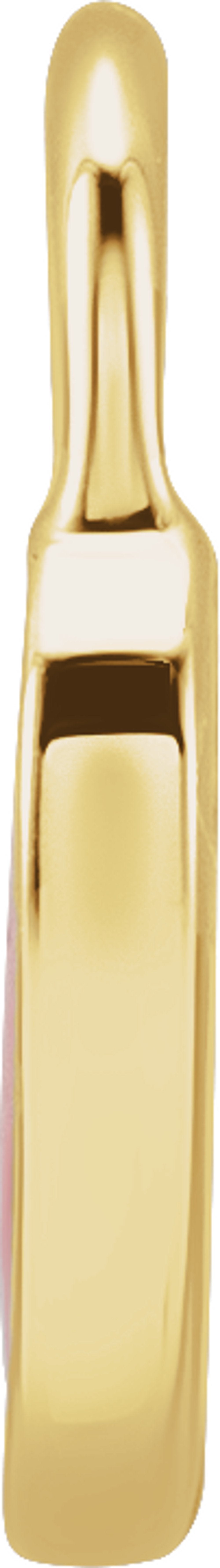 14K Yellow Gold Red Enamel Heart Pendant