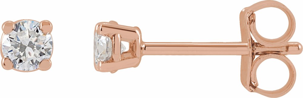 14K Rose Gold 1/6 CTW Natural Diamond Earrings