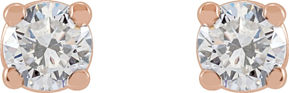 14K Rose 1/6 CTW Natural Diamond Earrings