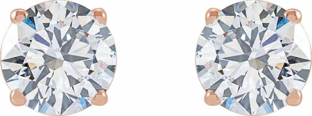 14K Rose Gold 2 CTW Lab-Grown White Diamond Earrings