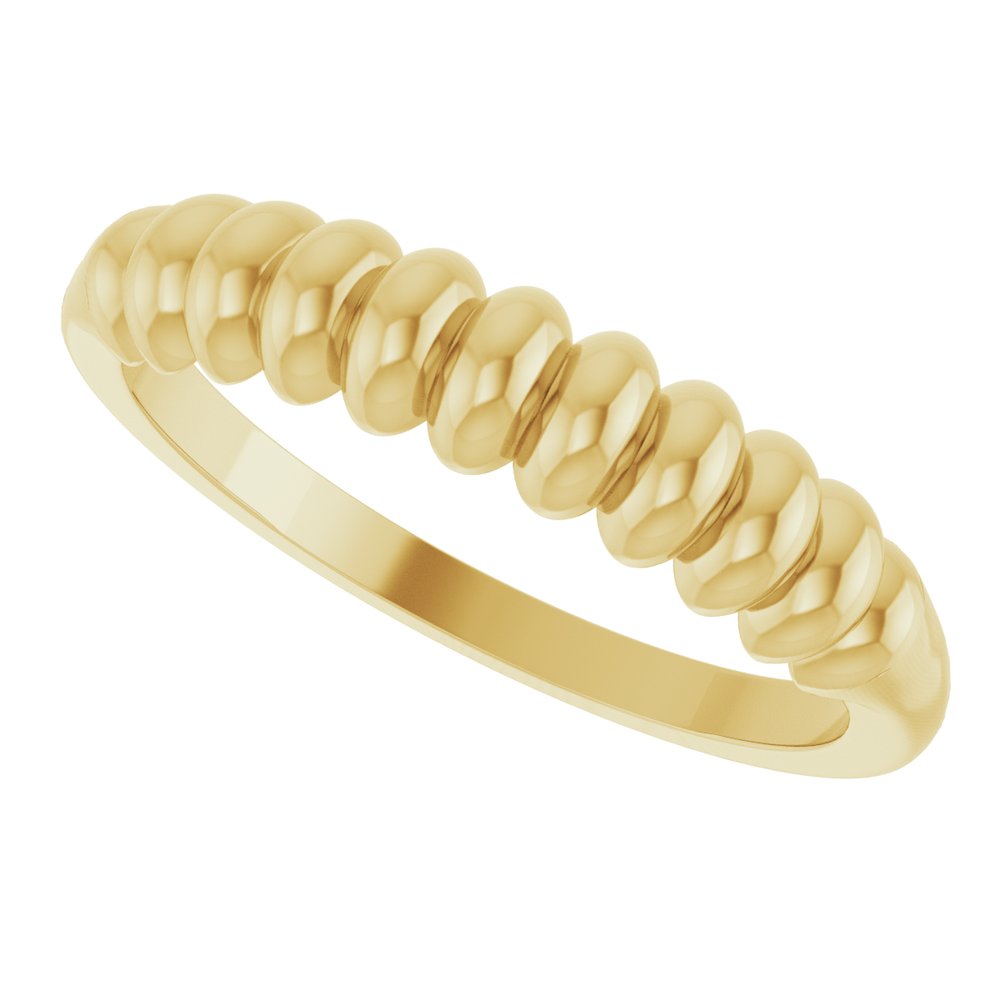 14K Yellow Gold Puffed Stackable Ring