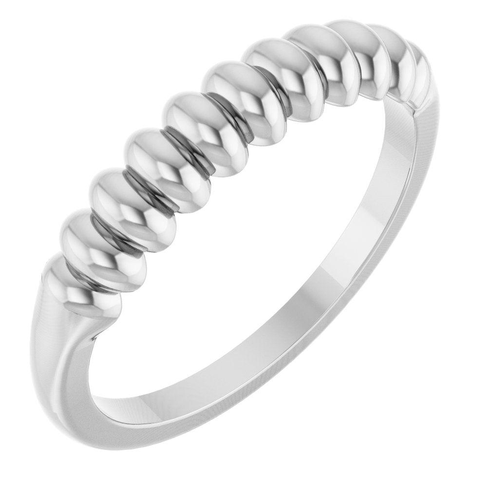 Sterling Silver Puffed Stackable Ring
