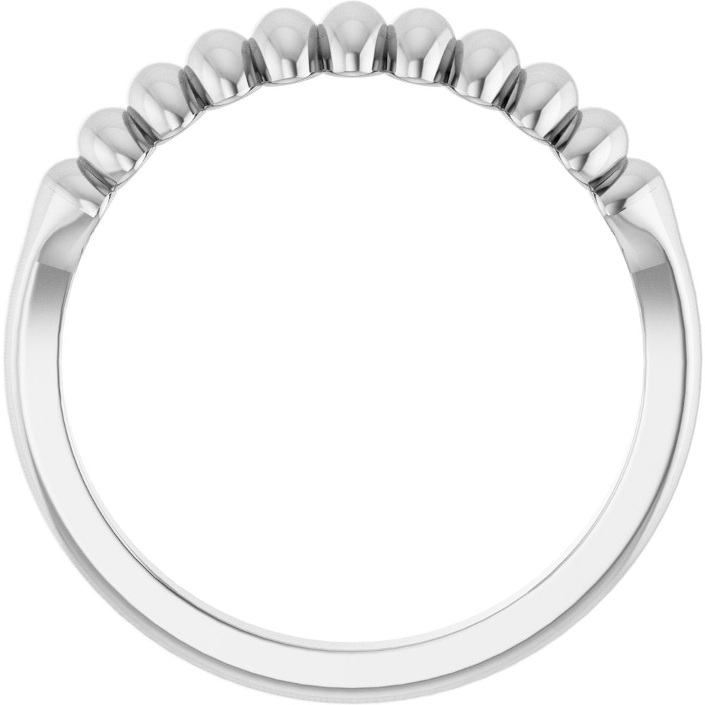 14K White Gold Puffed Stackable Ring