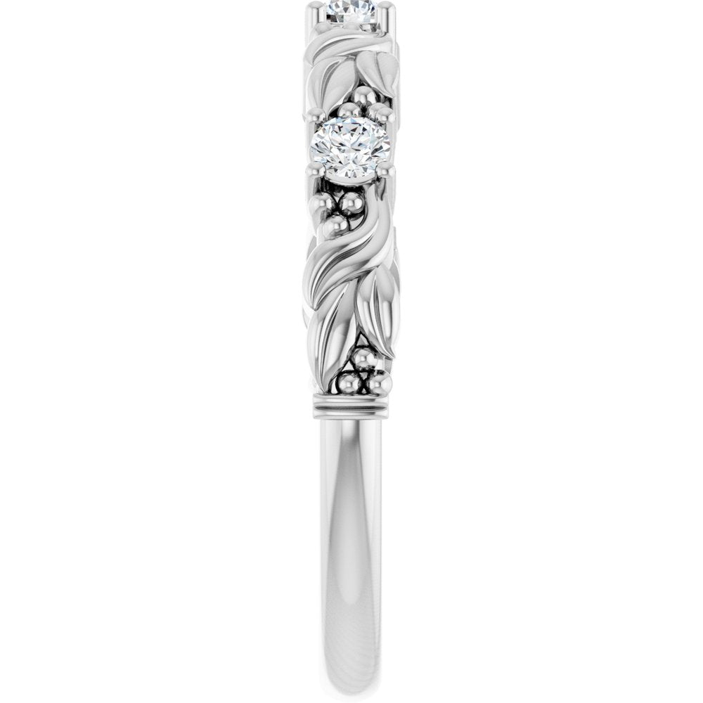 14K White Gold 1/5 CTW Natural Diamond Sculptural Anniversary Band