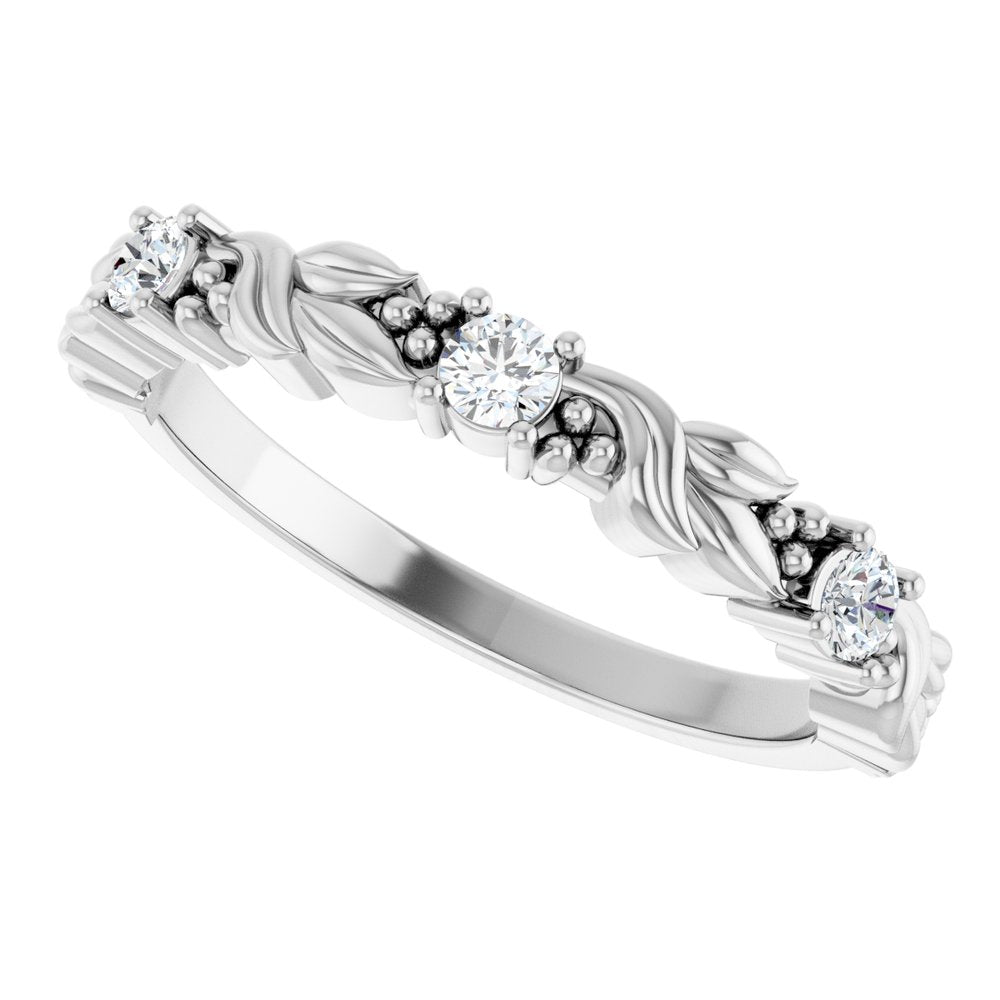 14K White Gold 1/5 CTW Natural Diamond Sculptural Anniversary Band