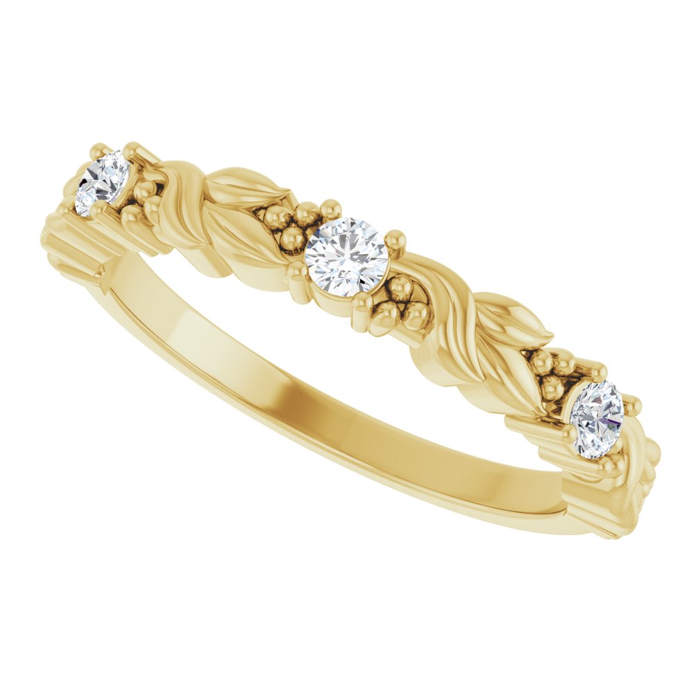 14K Yellow Gold 1/5 CTW Lab-Grown Diamond Sculptural Anniversary Band