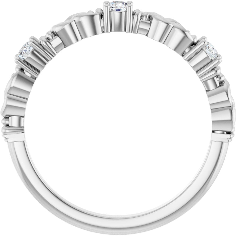 14K White Gold 1/5 CTW Natural Diamond Sculptural Anniversary Band