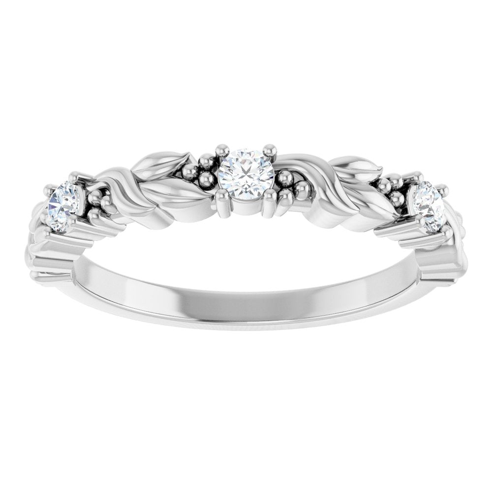 14K White Gold 1/5 CTW Natural Diamond Sculptural Anniversary Band