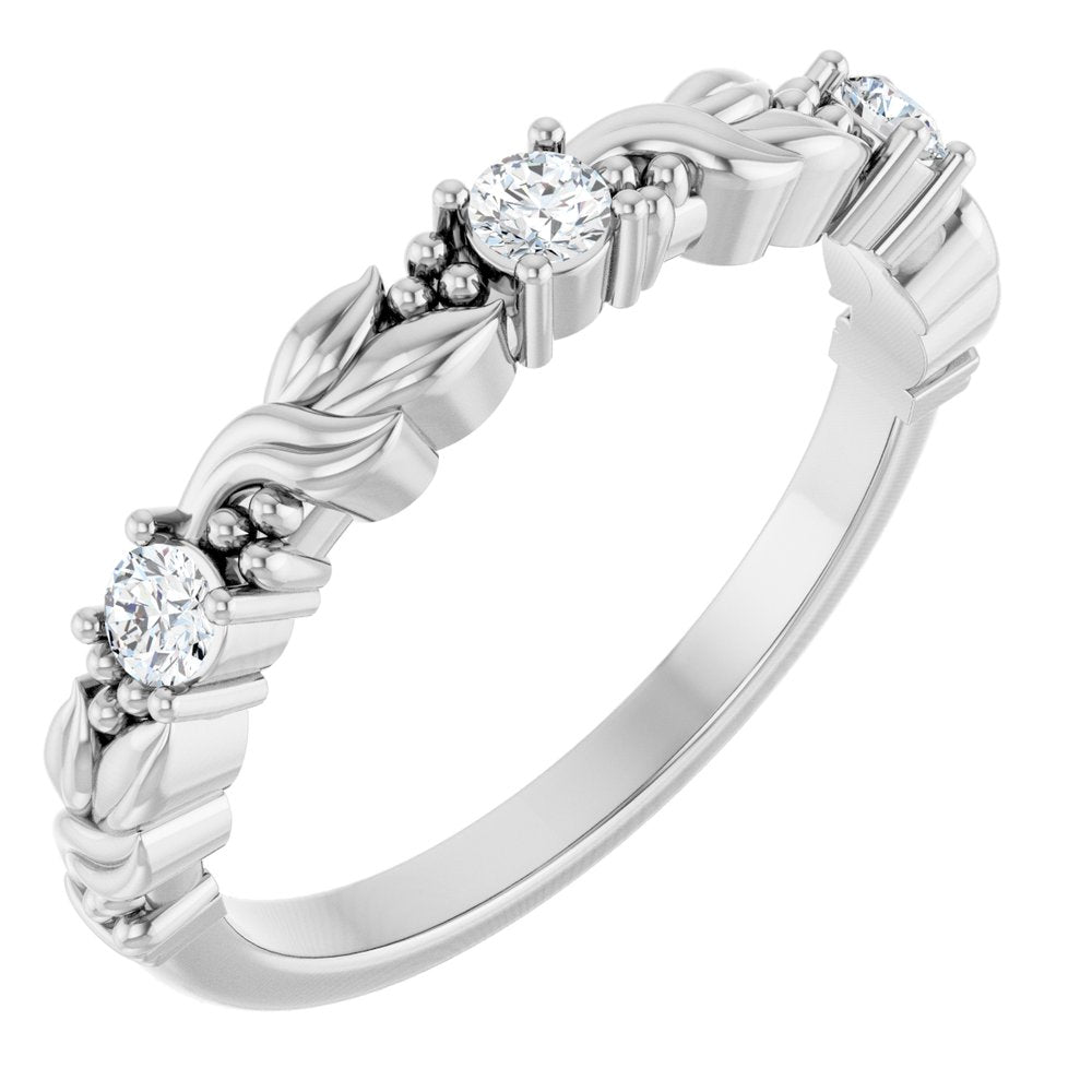 14K White Gold 1/5 CTW Natural Diamond Sculptural Anniversary Band