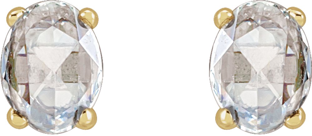 14K Yellow Gold 1/5 CTW Rose-Cut Natural Diamond Earrings