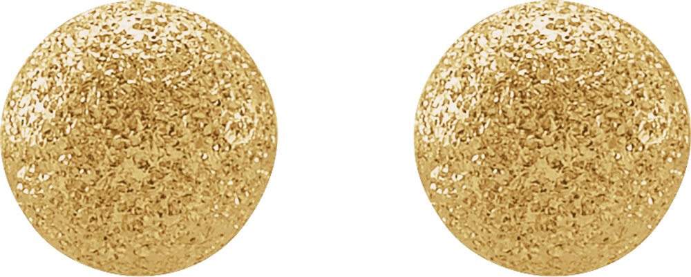 14K Yellow 6 mm Stardust Ball Earrings