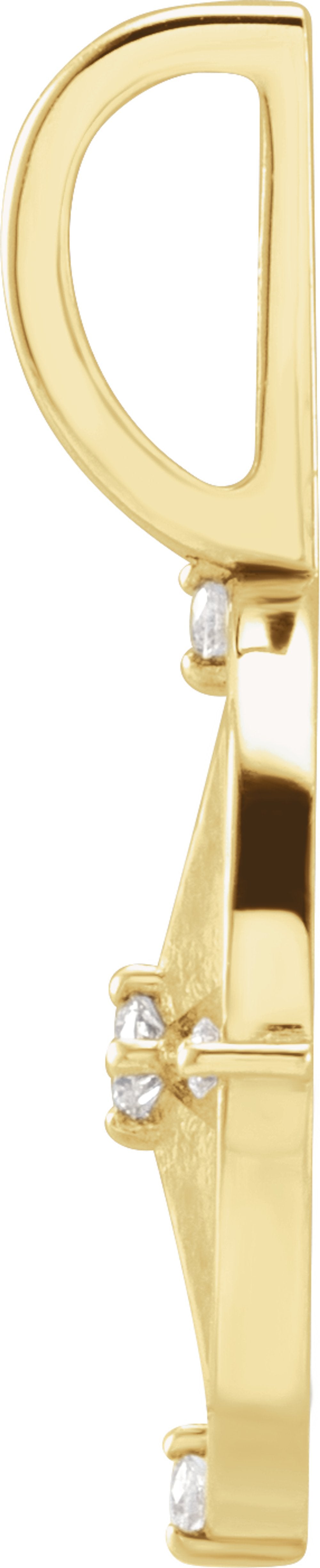 14K Yellow Gold .03 CTW Natural Diamond Compass Charm/Pendant