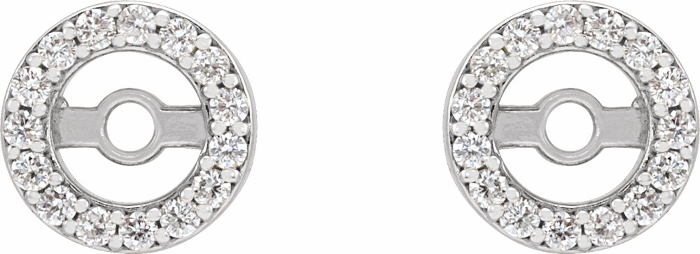 14K White Gold .08 CTW Natural Diamond Earring Jackets with 3.6 mm ID