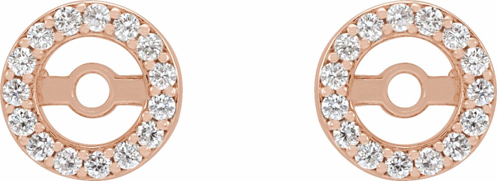 14K Rose .08 CTW Natural Diamond Earring Jackets with 3.6 mm ID