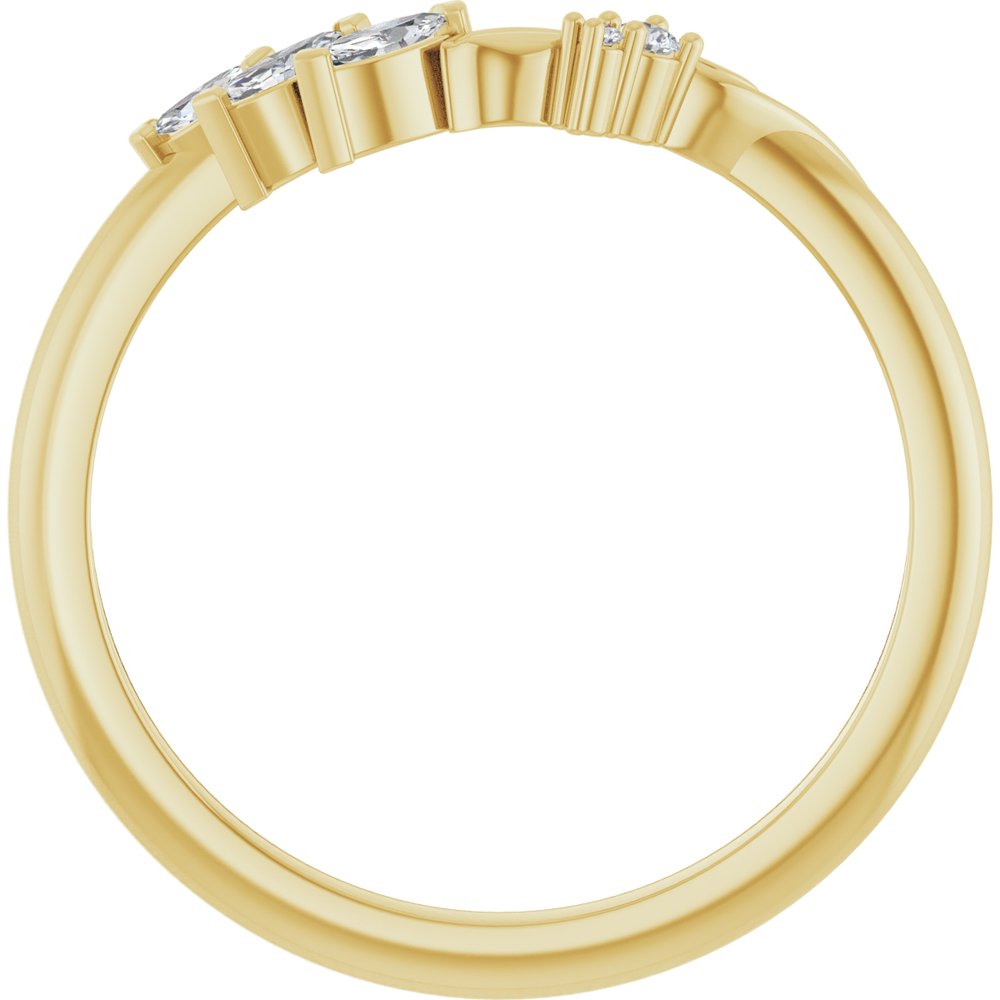 14K Yellow Gold 1/8 CTW Natural Diamond Contour Band