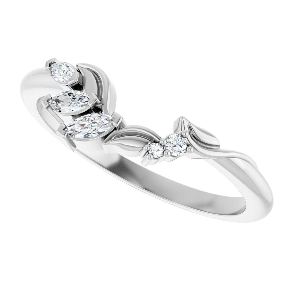 14K Yellow Gold 1/8 CTW Natural Diamond Contour Band