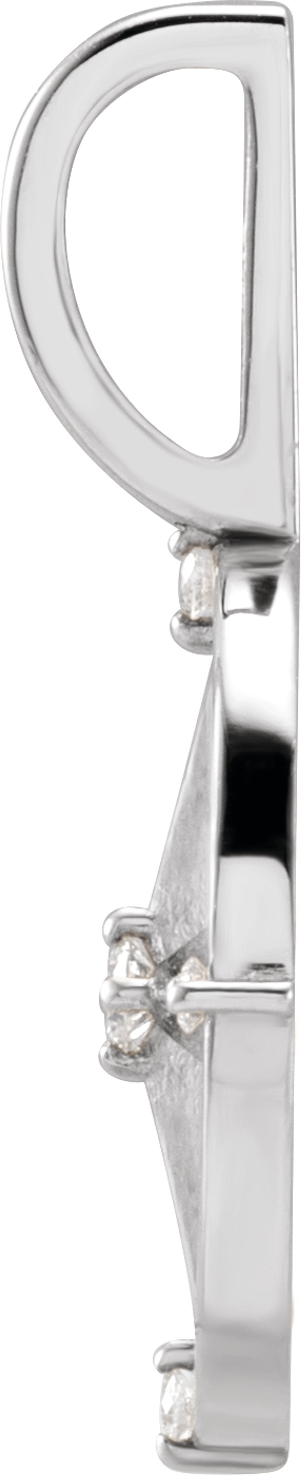 14K White Gold .03 CTW Natural Diamond Compass Charm/Pendant