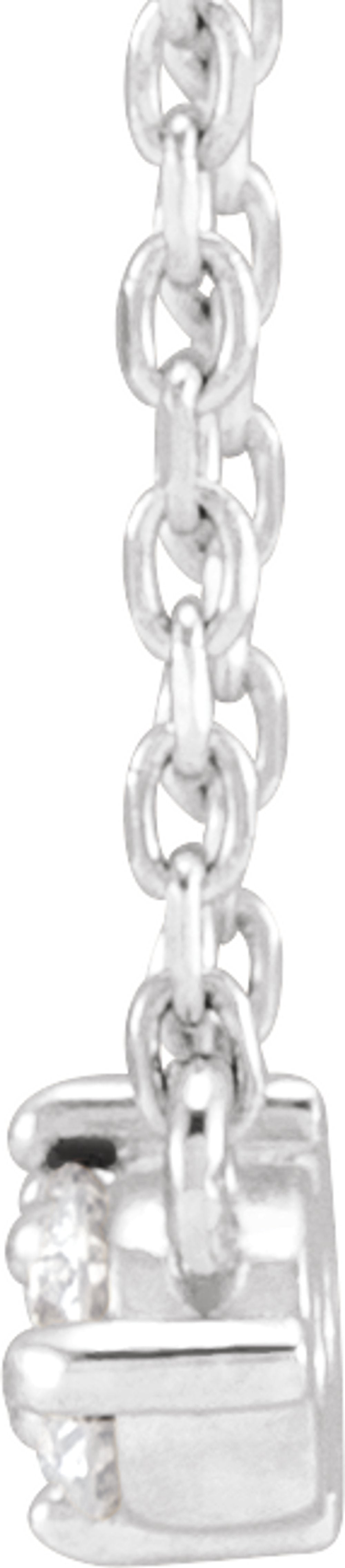 14K White Gold 1/5 CTW Natural Diamond Three-Stone 18" Necklace