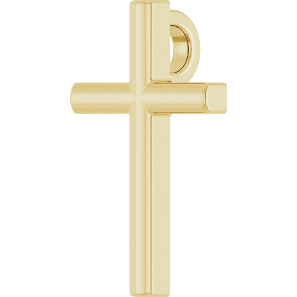 14K Yellow Gold 12x7.6 mm Cross 18" Necklace