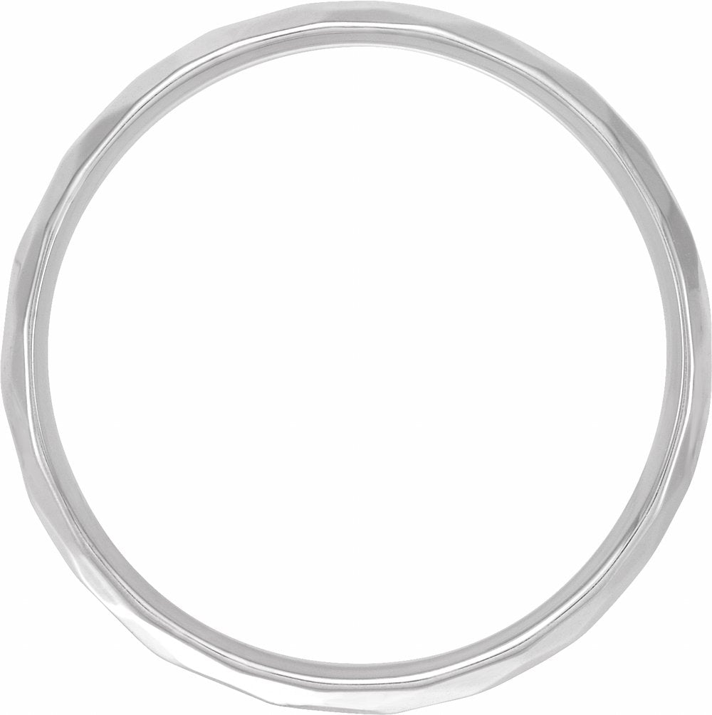 Continuum Sterling Silver 9 mm Geometric Faceted Comfort-Fit Flat Band Size 7