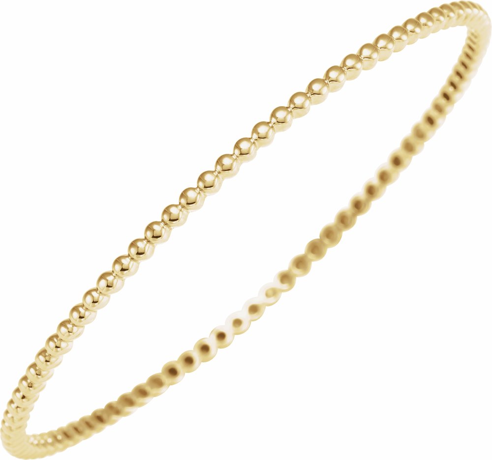 14K Yellow Beaded Bangle Bracelet