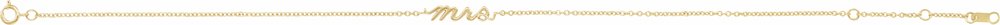 14K Yellow Gold Script Mrs 6 1/2-7 1/2" Bracelet