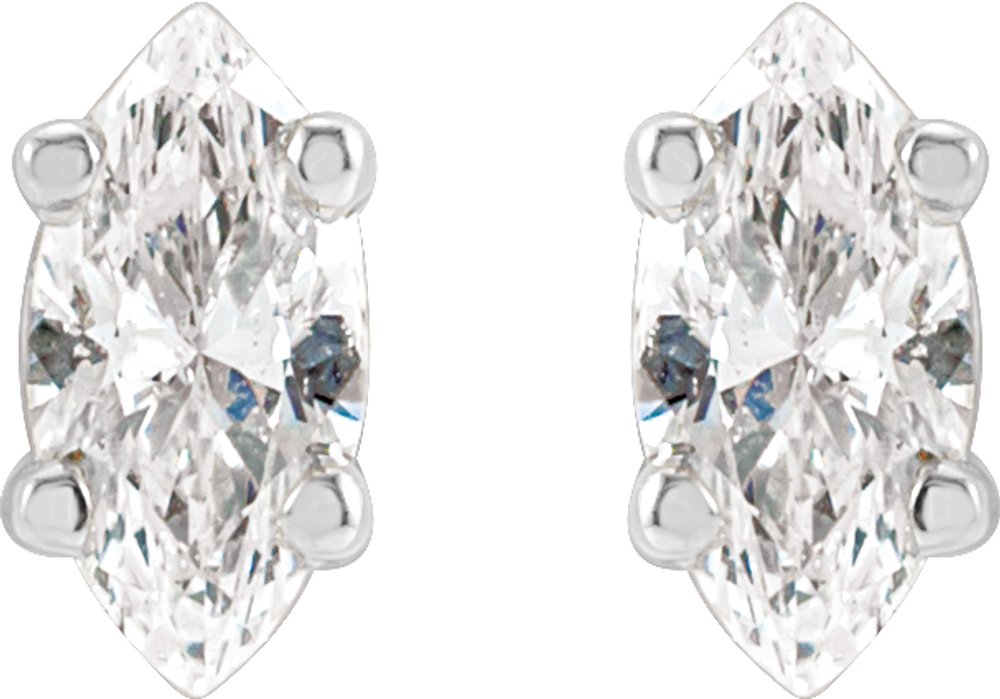14K White Gold 1/8 CTW Natural Diamond Earrings
