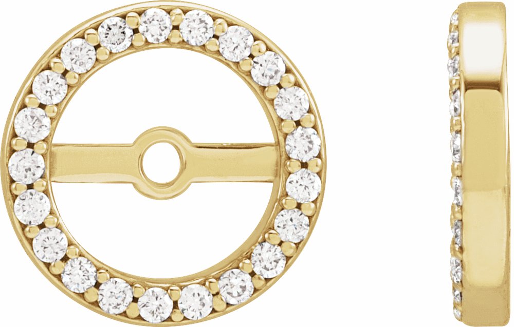 14K Yellow Gold 1/10 CTW Natural Diamond Earring Jackets with 6.1 mm ID
