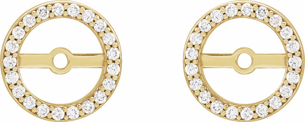 14K Yellow Gold 1/10 CTW Natural Diamond Earring Jackets with 6.1 mm ID