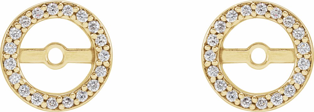 14K Yellow Gold 1/8 CTW Natural Diamond Earring Jackets with 5.3 mm ID