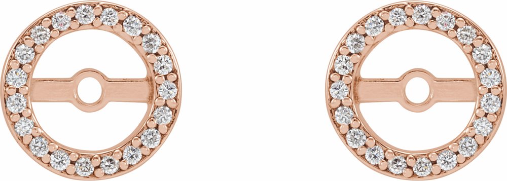 14K Rose Gold 1/8 CTW Natural Diamond Earring Jackets with 5.3 mm ID