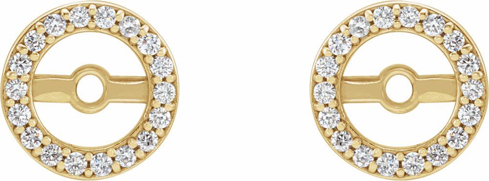 14K Yellow Gold .08 CTW Natural Diamond Earring Jackets with 4.6 mm ID